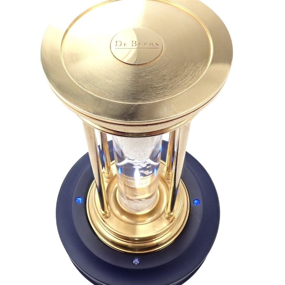 Authentic! De Beers Limited Edition Millennium 2000 Diamond Brass Hourglass - Picture 7 of 11